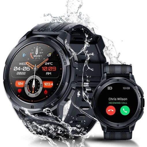 OUKITEL Connected Watch - 1.43" HD Screen - Bluetooth Calls - Waterproof IP68