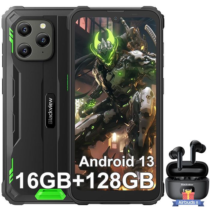 Blackview BV5300 Plus - Unbreakable Smartphone, 6.1" HD+ Screen, 16GB RAM, 128GB ROM, Android 13