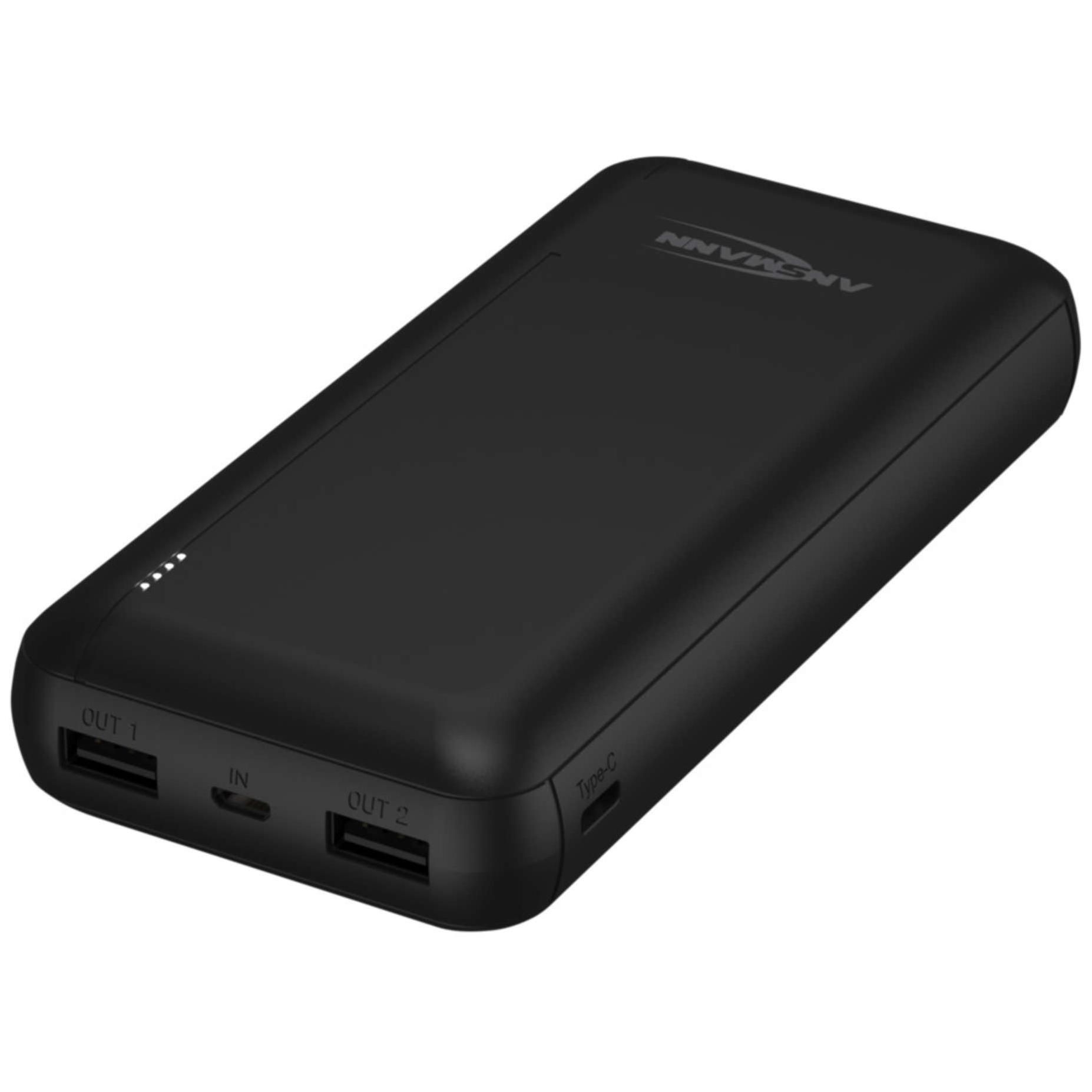 Batería Ansmann PB212 de Litio Polímero - 20000 mAh, Negro