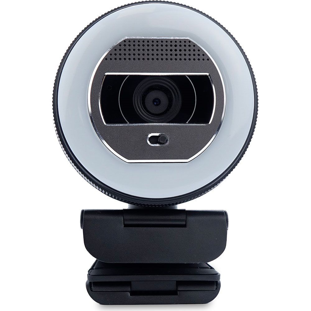 Terra Halo Webcam with LED Ring Light (C1868pro) - Full HD, Auto Focus, Stereo Microphone
