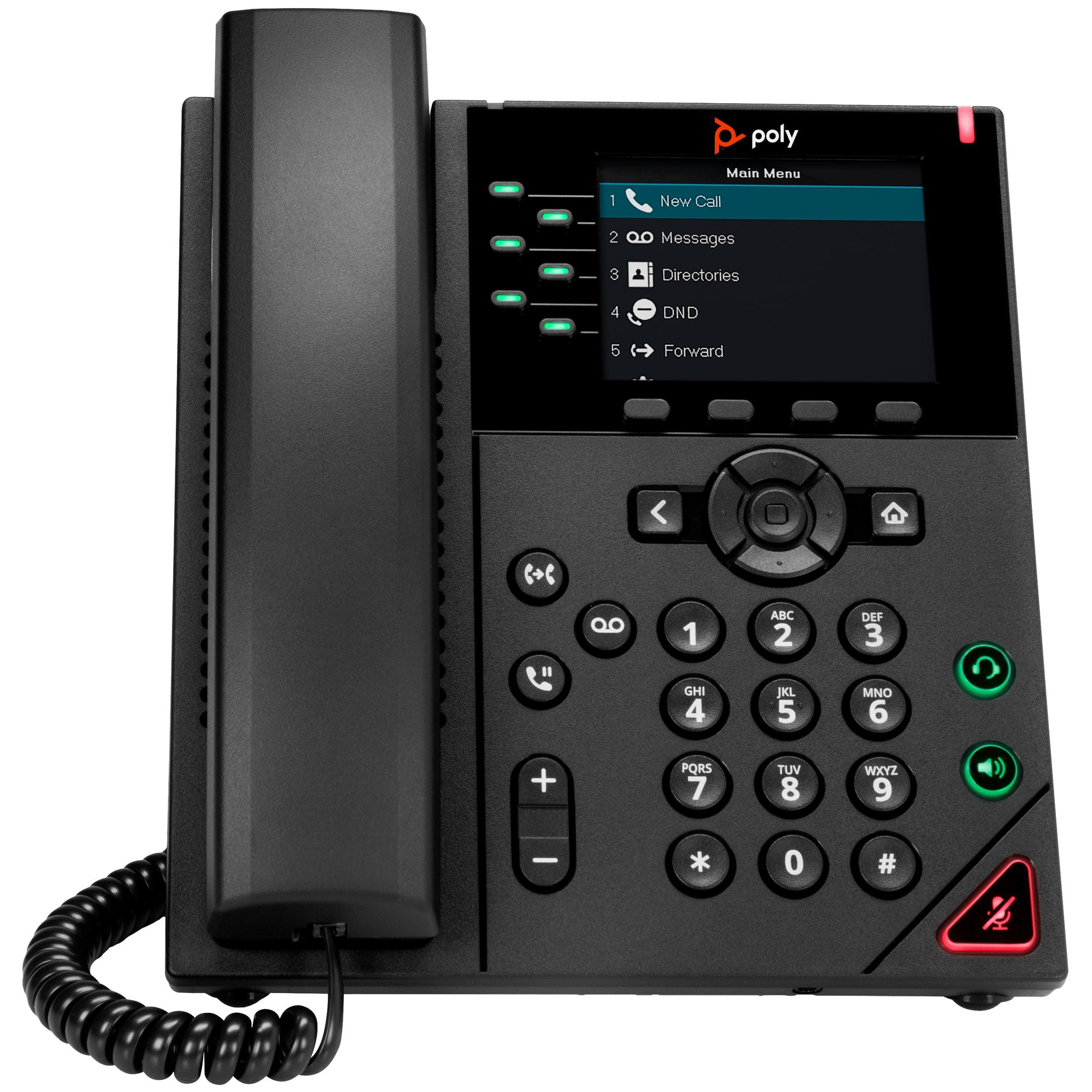 Téléphone IP HP Poly VVX 350 à 6 lignes et compatible PoE
