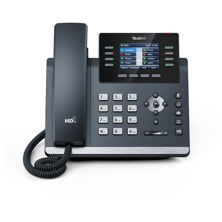 Yealink SIP-T44U Fixed Phone, 8 Lines, LCD, Wi-Fi - Gray
