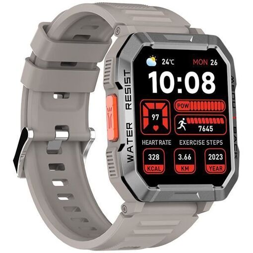 Blackview W60 Smartwatch, Bluetooth Connectable Watch with Sport Modes and LED Pocket Light - Grey