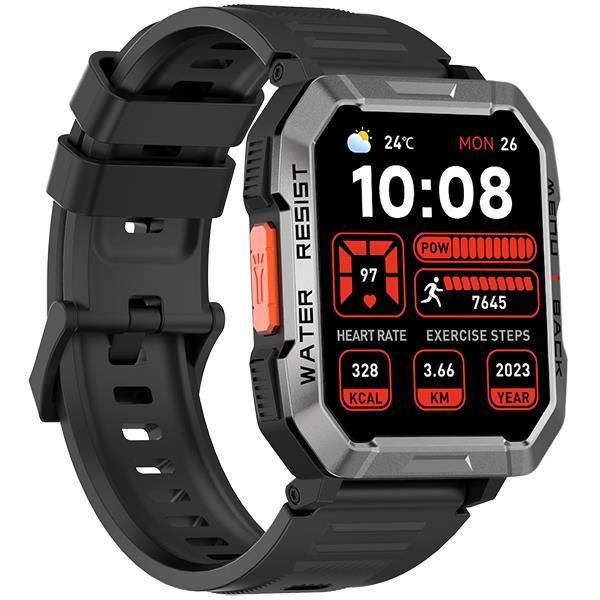 Blackview W60 Smartwatch, Bluetooth Connectable Watch, 2.01-inch Color Screen, 900mAh Battery, Over 100 Sports Modes - Black