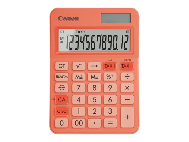 Canon LS-125KB Solar and Battery Desk Calculator - 12-Digit Display - Orange