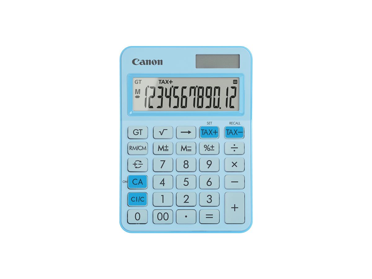 Canon LS125KB Solar-Powered Desk Calculator, 12-Digit, Blue