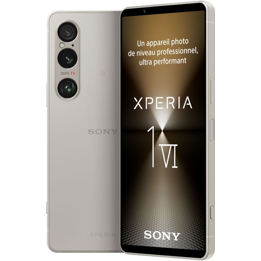 Sony Xperia 1 VI 5G - 256 Go, Argent Platine