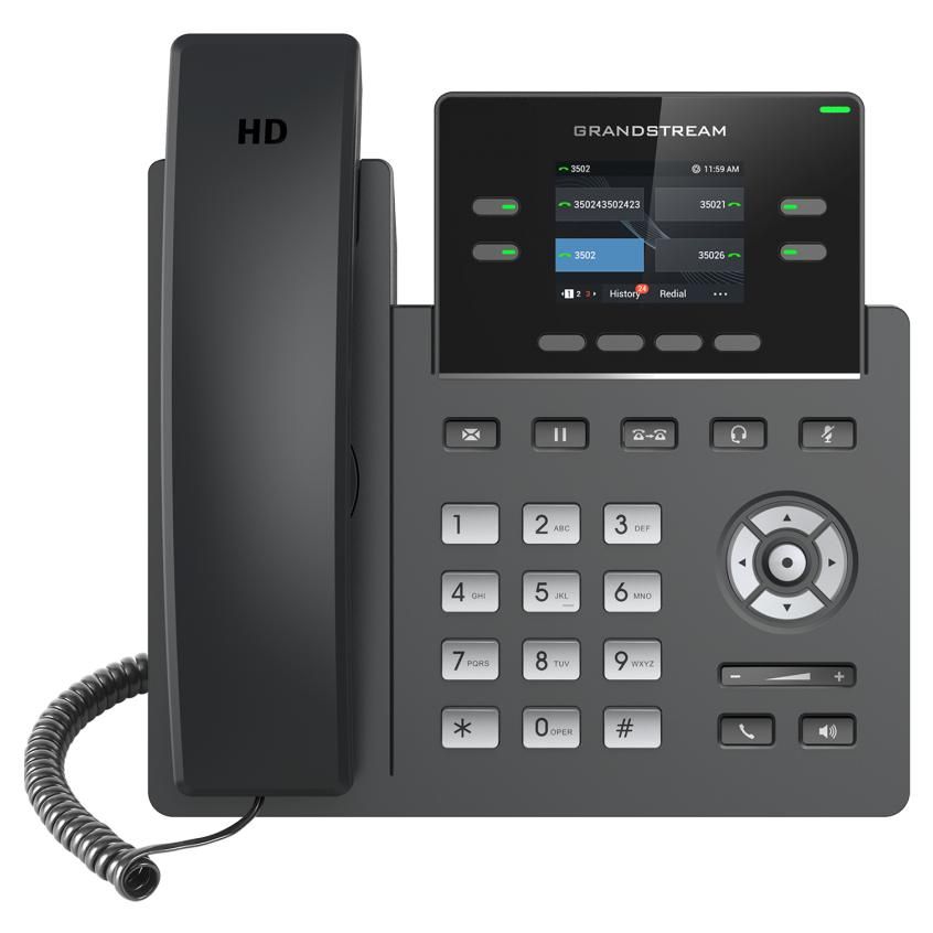 Grandstream Networks Fixed Phone, 2-Line, Black
