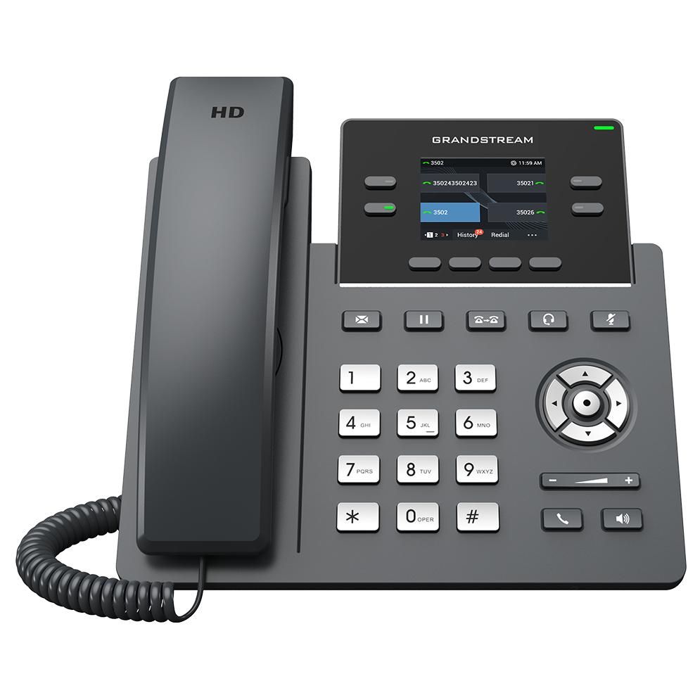 Grandstream Networks GRP2612G Fixed Phone, 4 Lines, LCD Display, Black