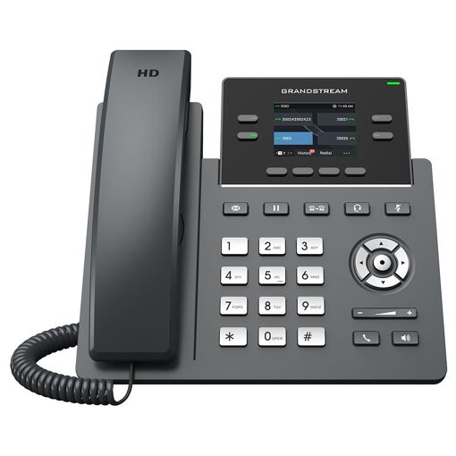 Téléphone fixe Grandstream Networks GRP2612G, 4 lignes, écran LCD, noir