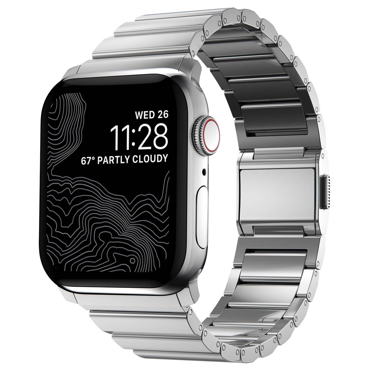 Nomad Magnetic Link Bracelet in Stainless Steel Watch Series 1-9 / SE / Ultra (2) 42/44/45/49mm Silver
