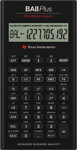 Texas Instruments BA-II Plus Pocket Financial Calculator, Black