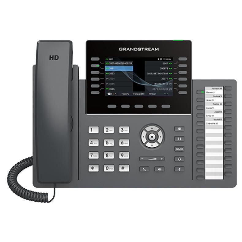 Grandstream Networks GRP2636 Fixed Phone, Black, 12 Lines, LCD Display, Wi-Fi