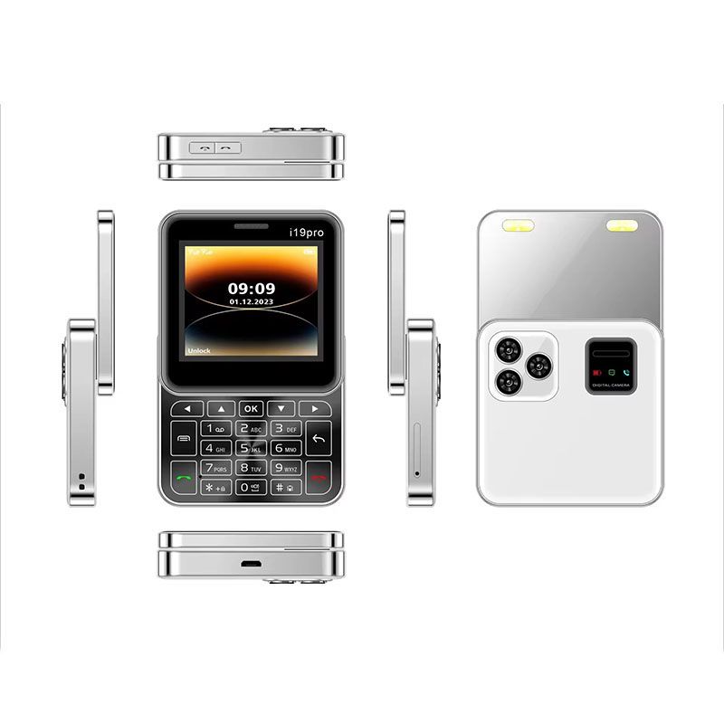 Rainbuvvy i19 Pro 2.4in Rotating Slider Dual SIM 2G Phone, Violet White