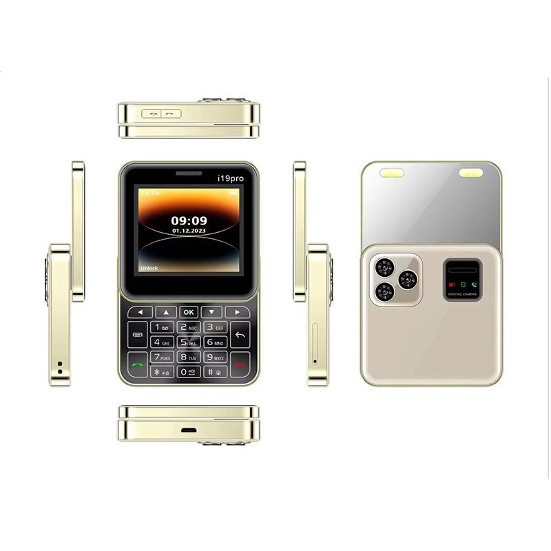 Rainbuvvy i19 Pro 2.4inch Rotating Dial Dual SIM 2G Phone, Violet Gold
