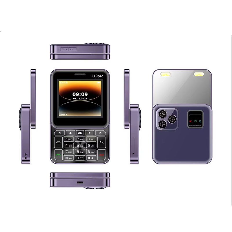 Rainbuvvy i19 Pro 2.4-inch Rotary Slider Phone, Dual SIM 2G, Violet