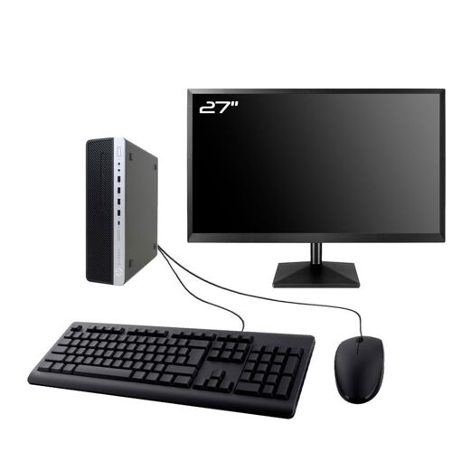 Computadora HP EliteDesk 800 G4 SFF - Pantalla de 27', Procesador Intel i7-8700, 32GB de RAM, 960GB SSD, Windows 11
