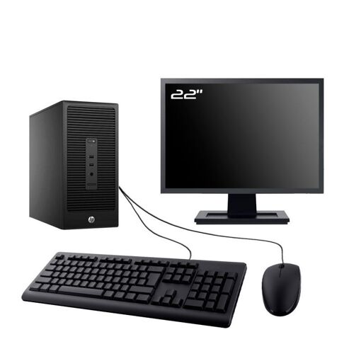 HP 285 G2 MT Desktop - 22" Screen, AMD A4-5300B, 16GB RAM, 960GB SSD, Windows 11