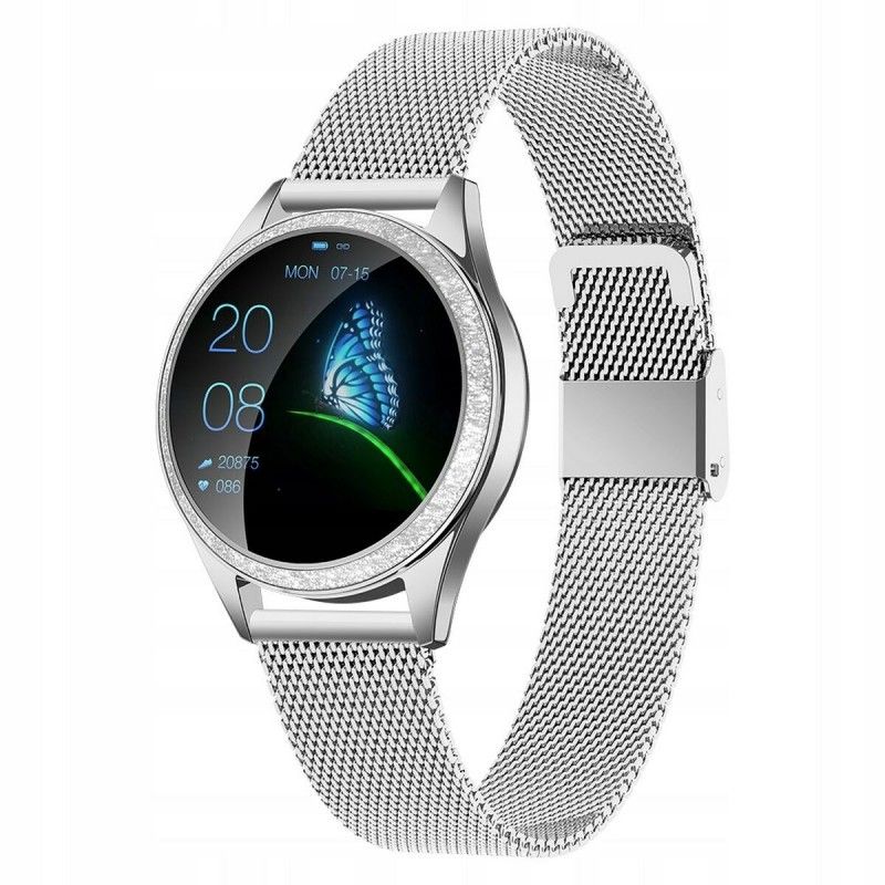Oromed Oro-Smart Crystal Smartwatch (Silver, 40mm, Black)