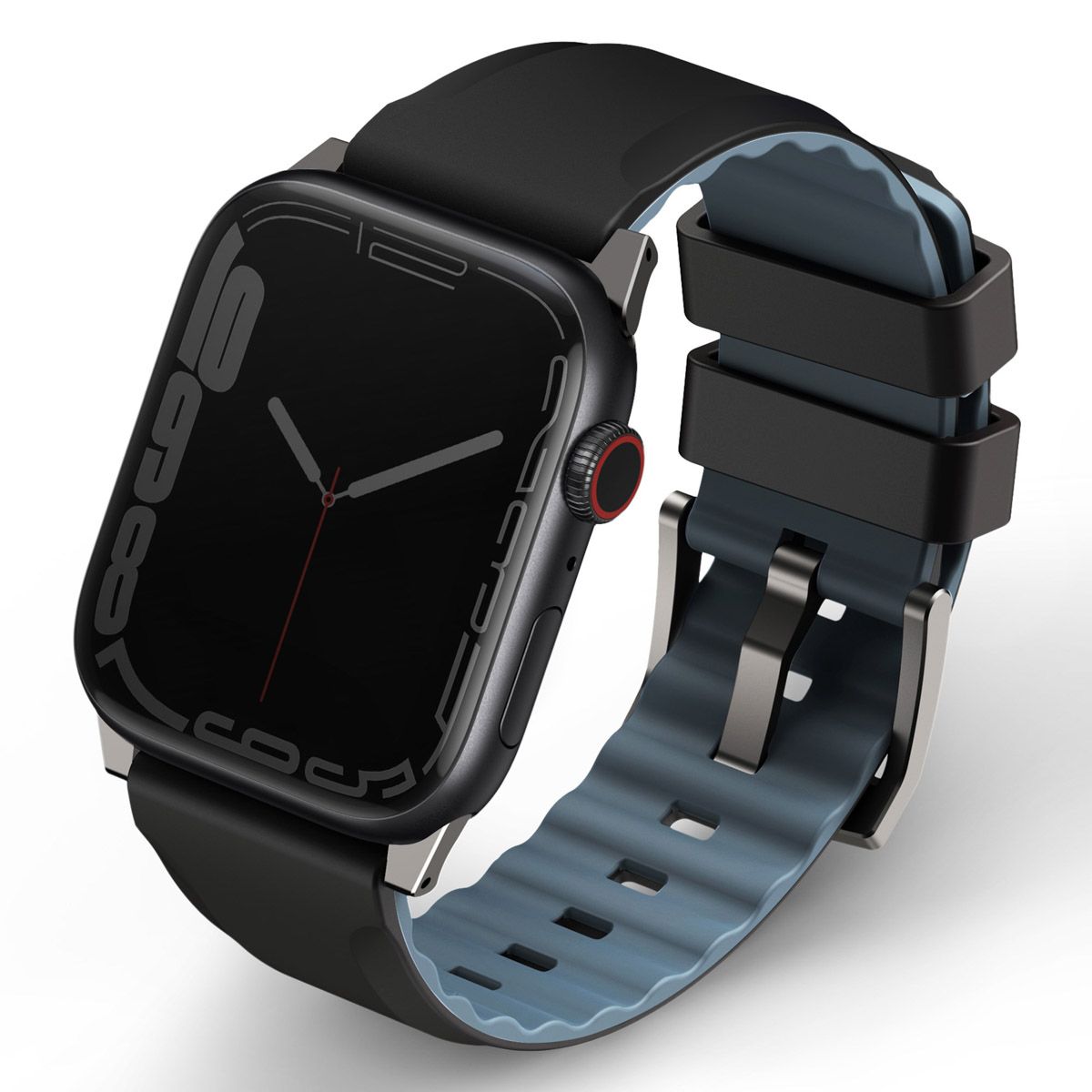 Uniq Linus Silicone AiroSoft Watch Band 1-9 / SE / Ultra (2) 42/44/45/49 mm Midnight Black