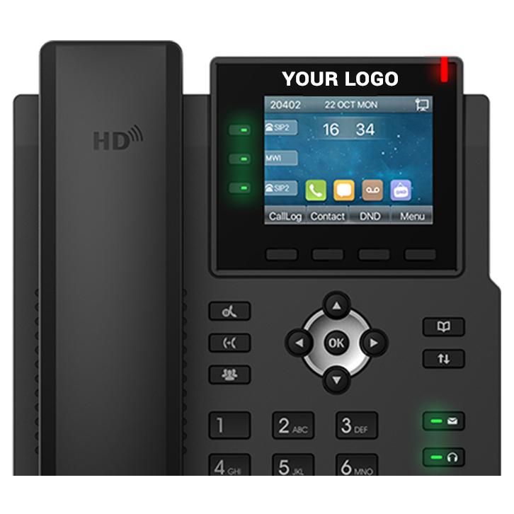 Fanvil X3U Corded Phone, Black, 6 Lines, LCD Display