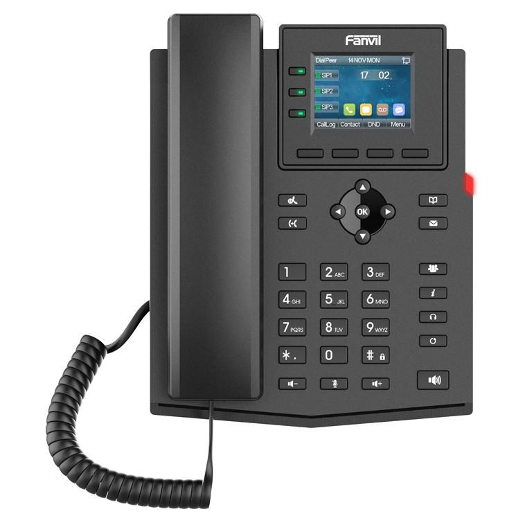 Fanvil X303W Fixed Phone, Black, 4 Lines LCD WiFi