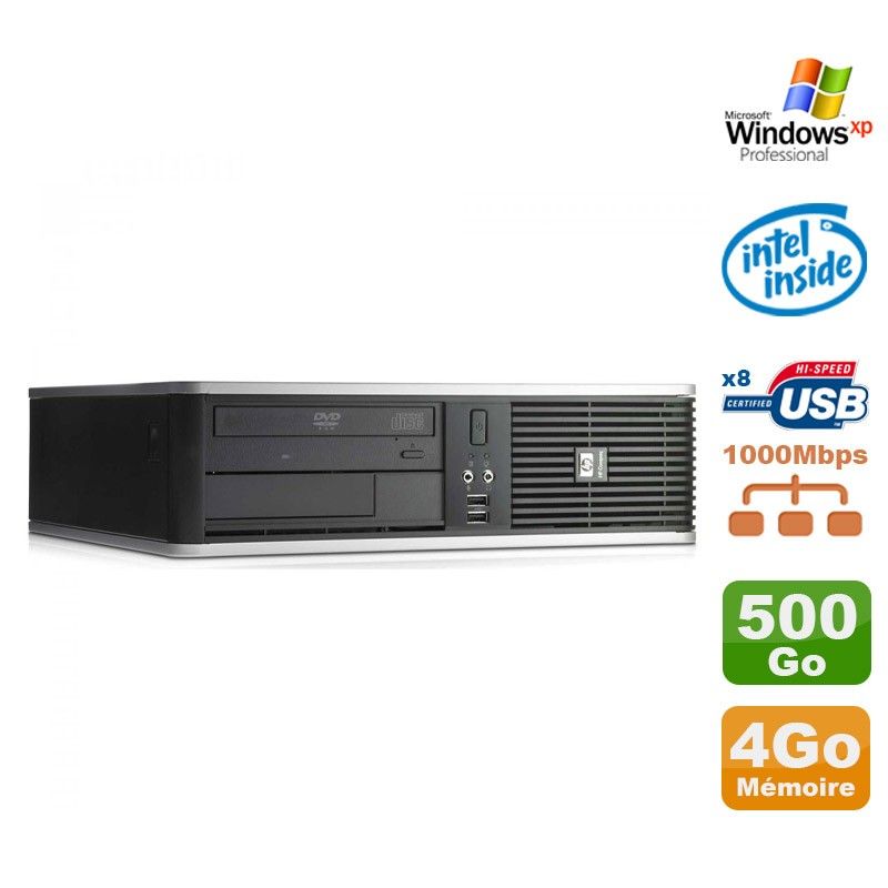 HP DC7900 SFF Desktop PC - Intel Core 2 Duo E5300, 4GB RAM, 500GB HDD, DVD Drive, Windows XP Pro