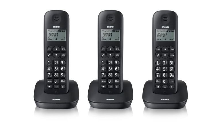 Brondi Gala Trio DECT Phone - Black
