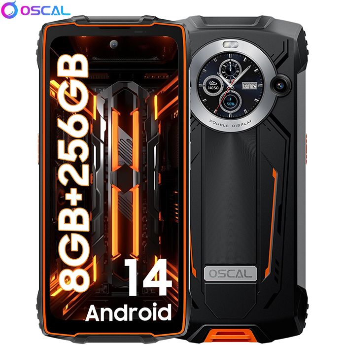 Blackview Oscal PILOT 2 - Teléfono Inteligente con Pantalla Dual de 6.5", 16GB + 256GB, Cámaras de 50MP + 32MP, Batería de 8800mAh