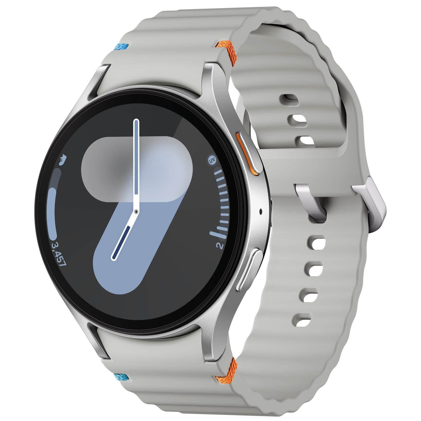 Samsung Galaxy Watch7 - 44mm Case with Sport Rubber Strap (Size M/L) - Silver - 4G
