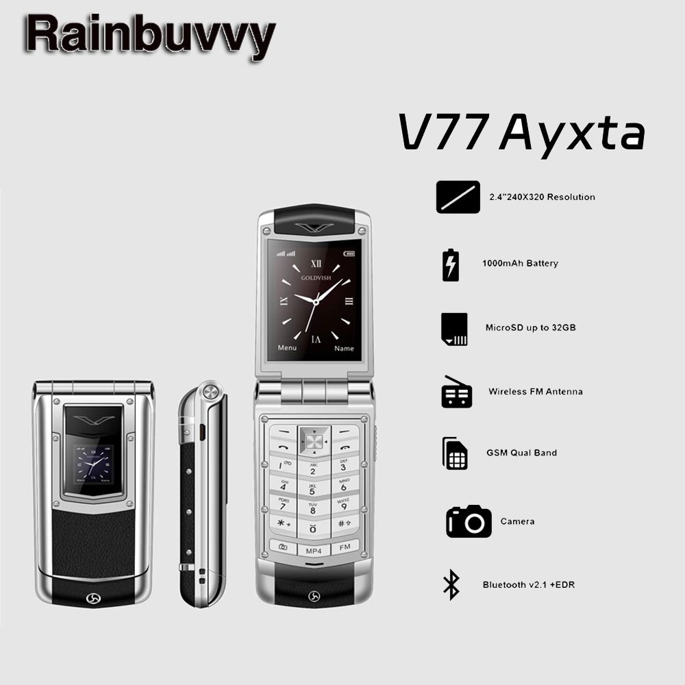 Teléfono móvil Rainbuvvy V77 Ayxta 2G con tapa
