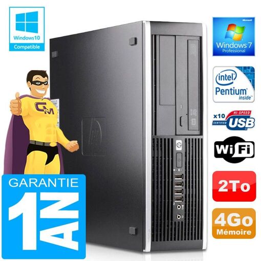 HP Compaq 6000 Pro SFF PC - Intel E6300, 4GB RAM, 2TB Hard Drive, DVD Burner, WiFi, Windows 7 Pro