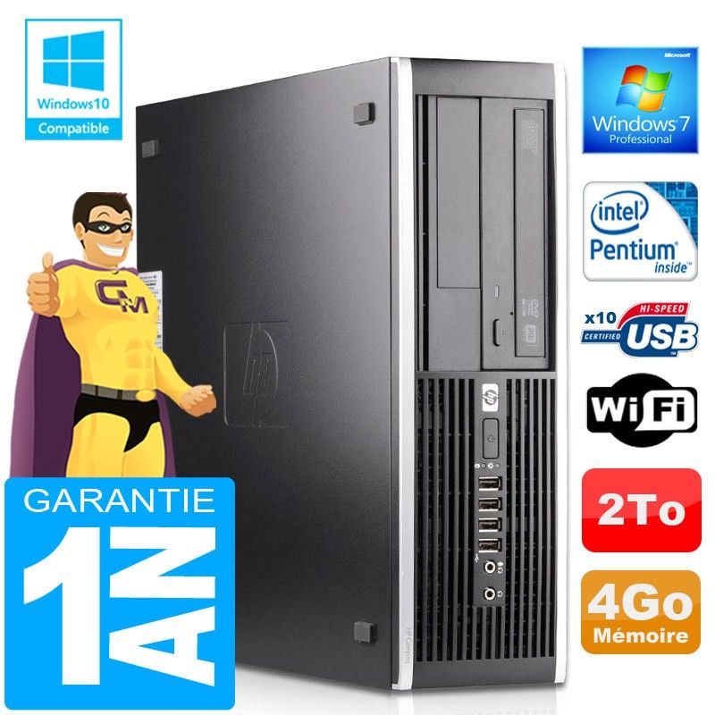 HP Compaq 6000 Pro SFF PC - Intel E6300, 4GB RAM, 2TB Hard Drive, DVD Burner, WiFi, Windows 7 Pro