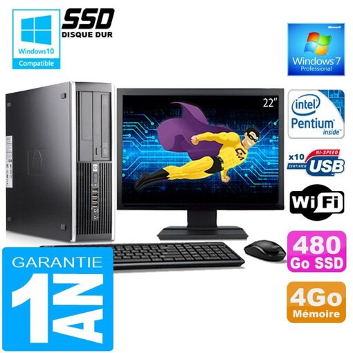 HP Compaq 6000 Pro SFF Computer - Intel E6300, 4GB RAM, 480GB SSD, WiFi