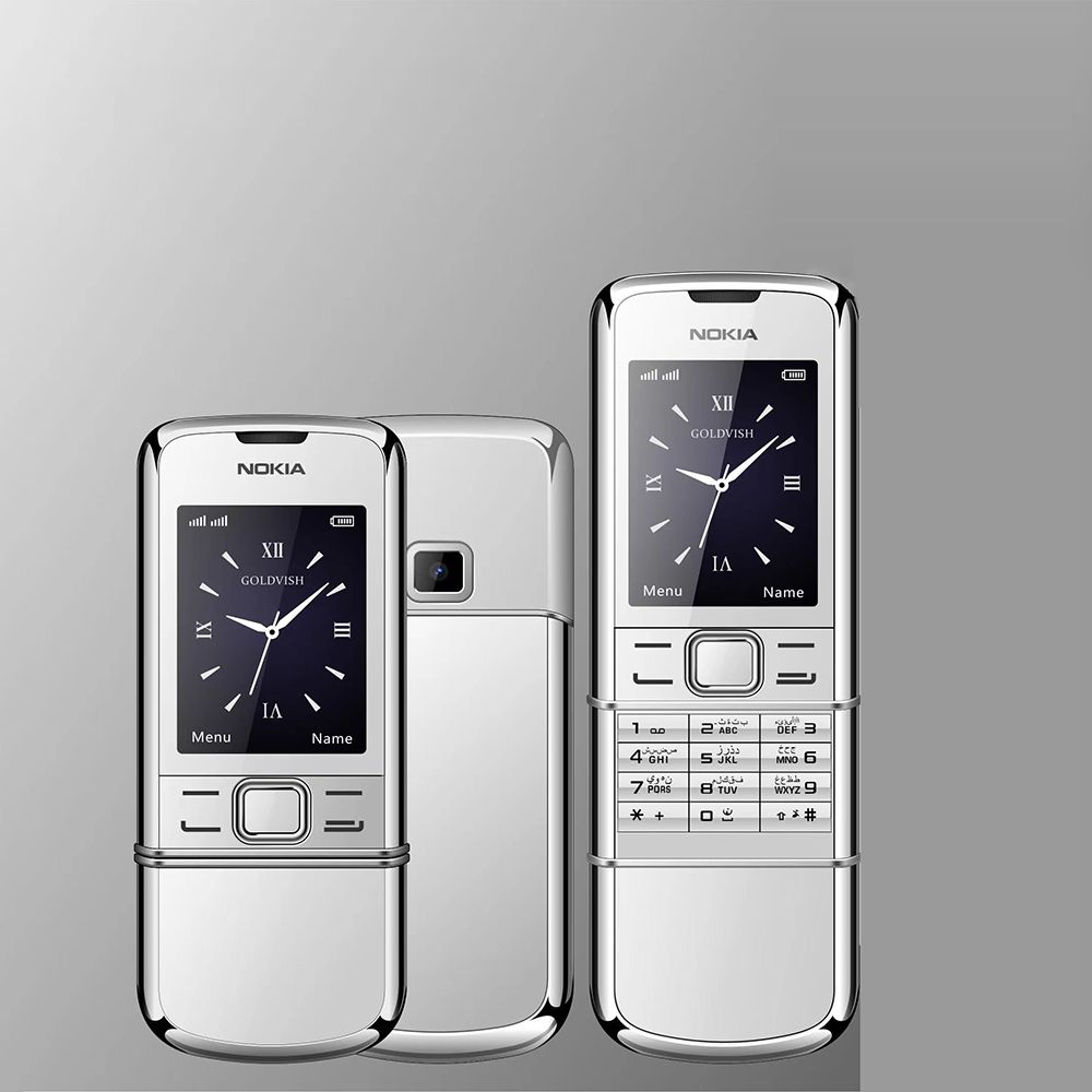 Teléfono RAINBUVVY 8800 2G, pantalla de 2,4 pulgadas, radio FM, reproductor de vídeo, batería de 1500 mAh, Bluetooth, doble SIM, diseño deslizante, plata