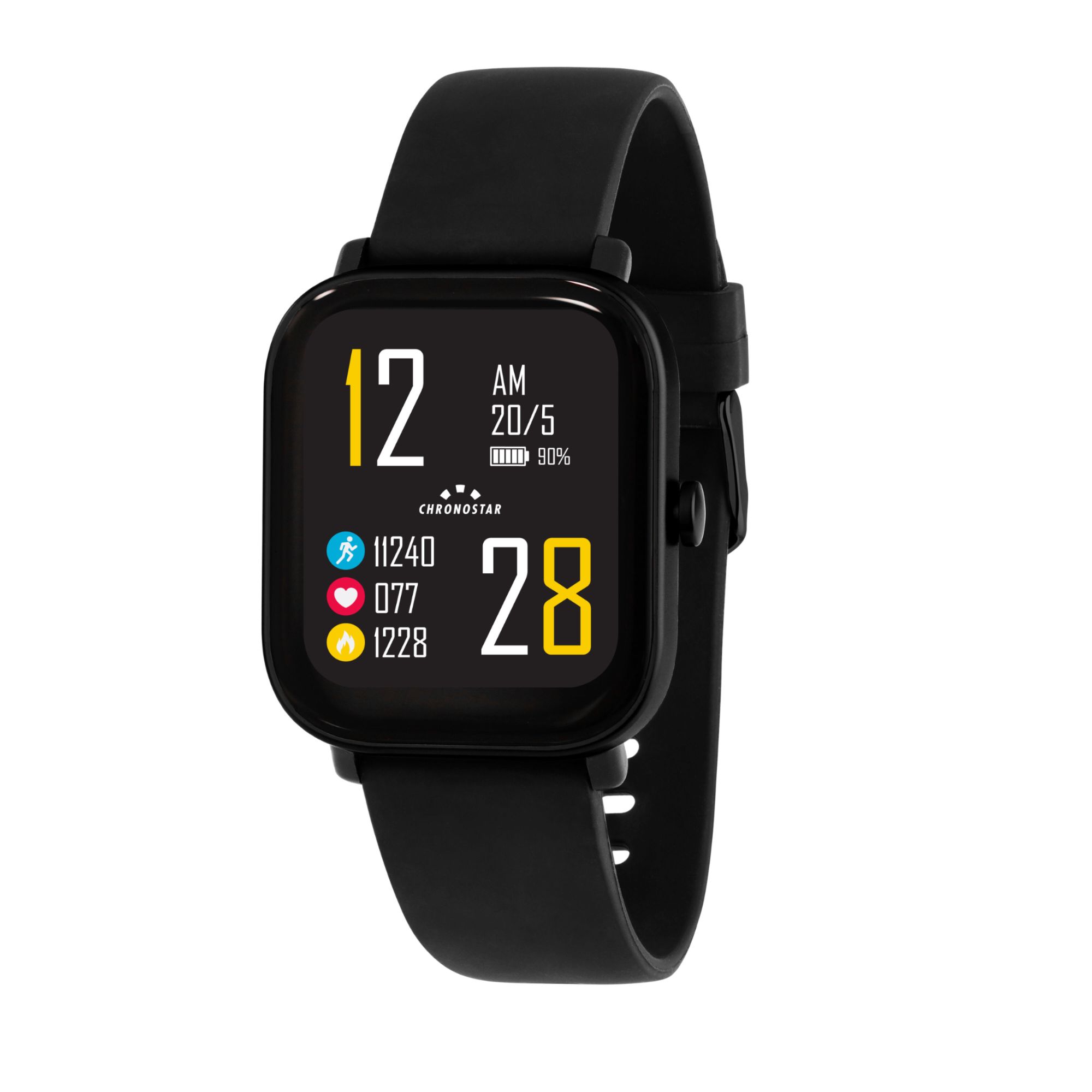 C-SMART PLUS Watch - Aluminum Case, Black Silicone Strap