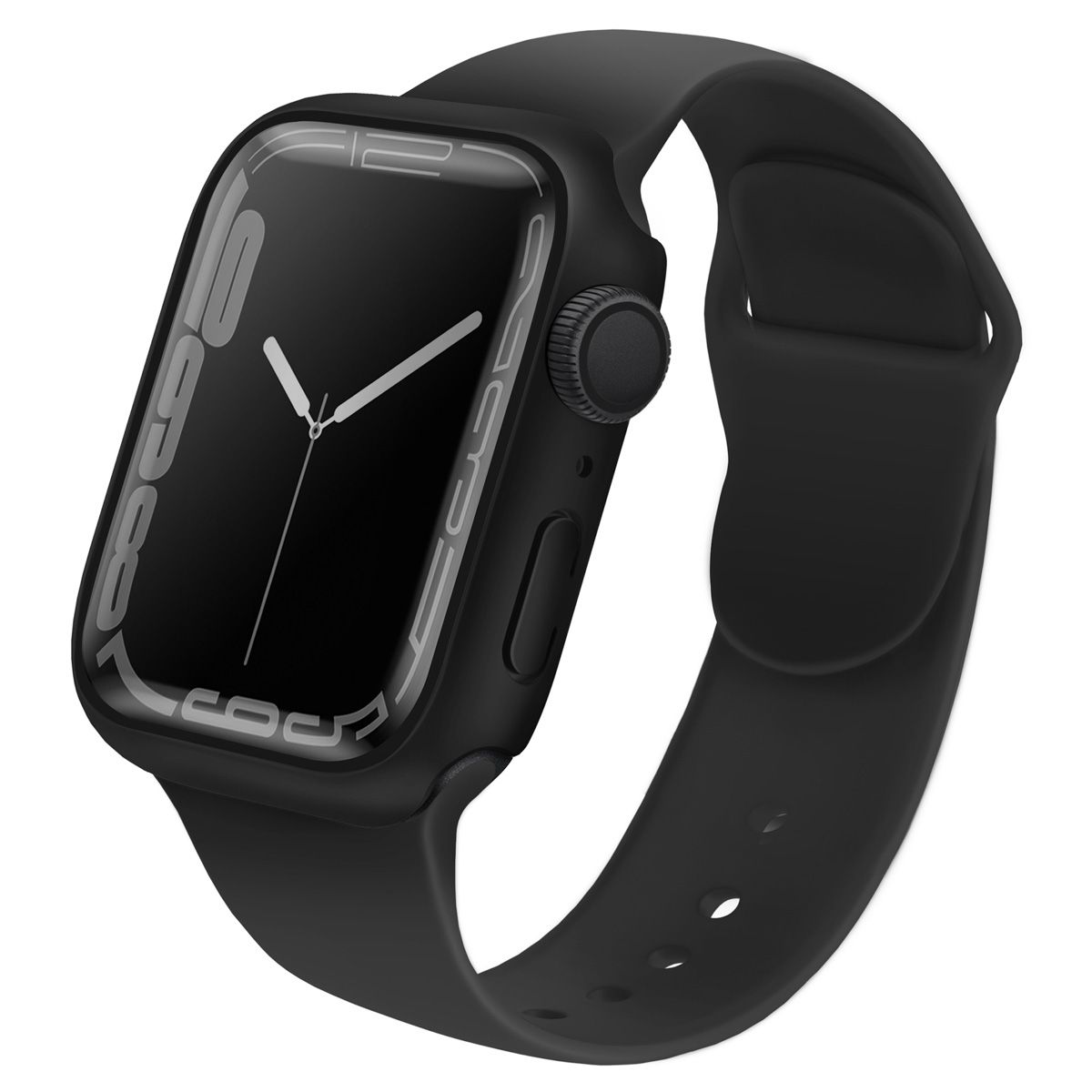 Uniq Legion Watch Case with Tempered Glass Screen Protector, 7-9 (41mm) Midnight Black