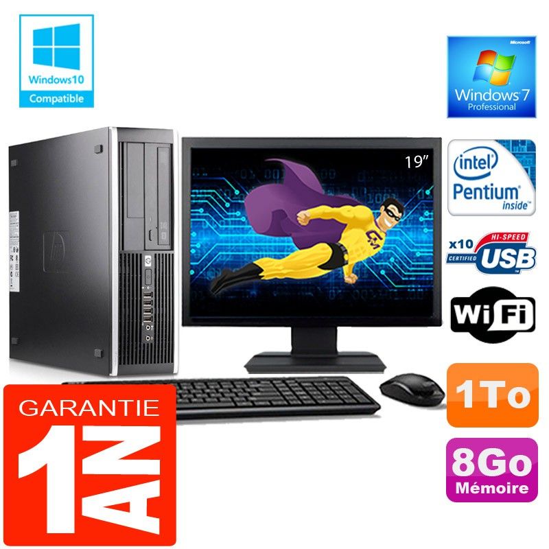 HP Compaq 6000 Pro SFF Desktop PC - Intel E6300, 8GB RAM, 1TB HDD, WiFi, Windows 7 Pro