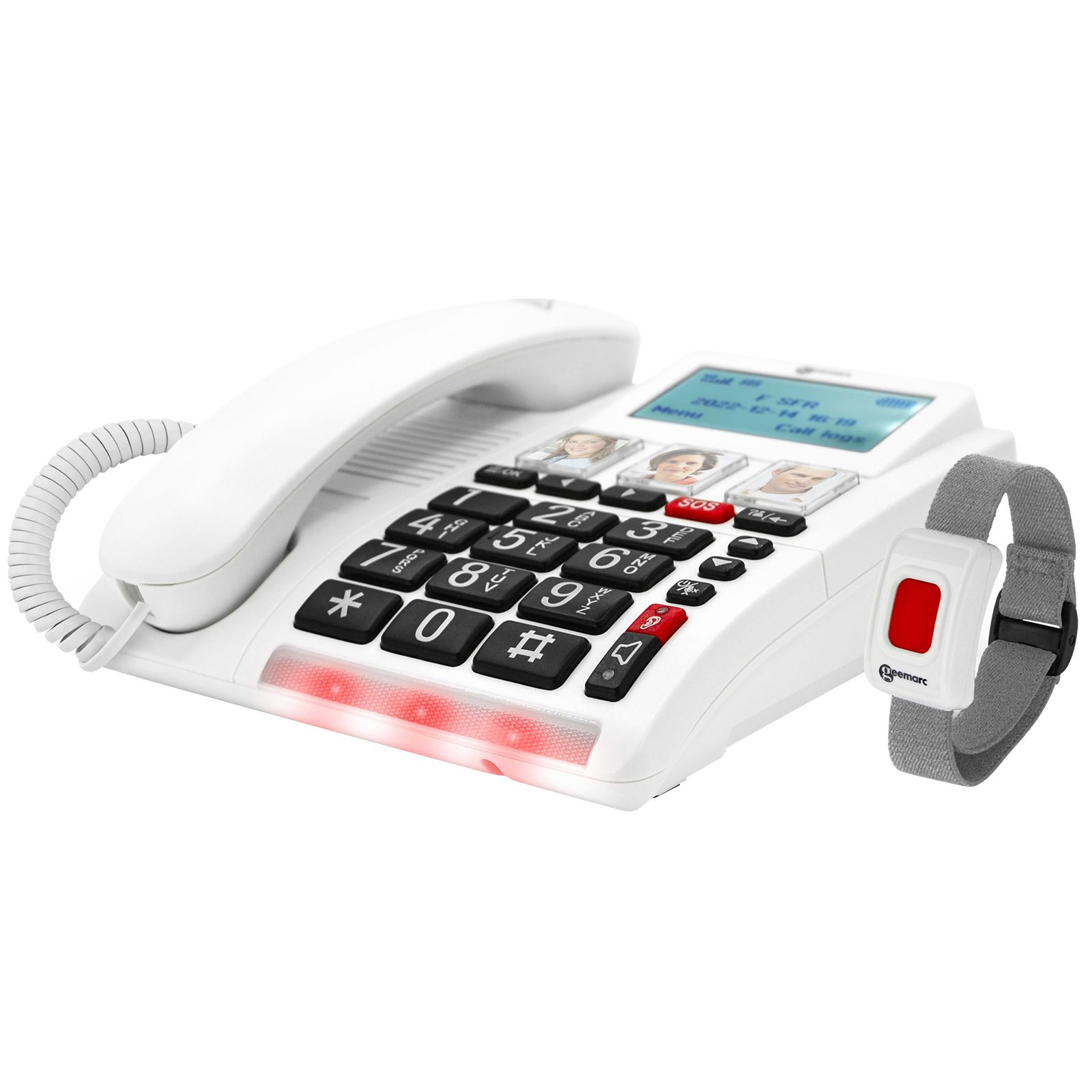 Geemarc Senior Emergency Phone CL9000 with SOS Bracelet - White