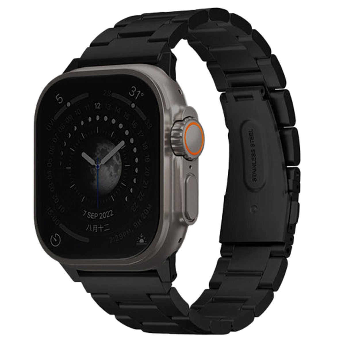 Uniq Osta Steel Bracelet with Adjustable Links for Watch 1-9 / SE / Ultra (2) 42/44/45/49 mm Midnight Black