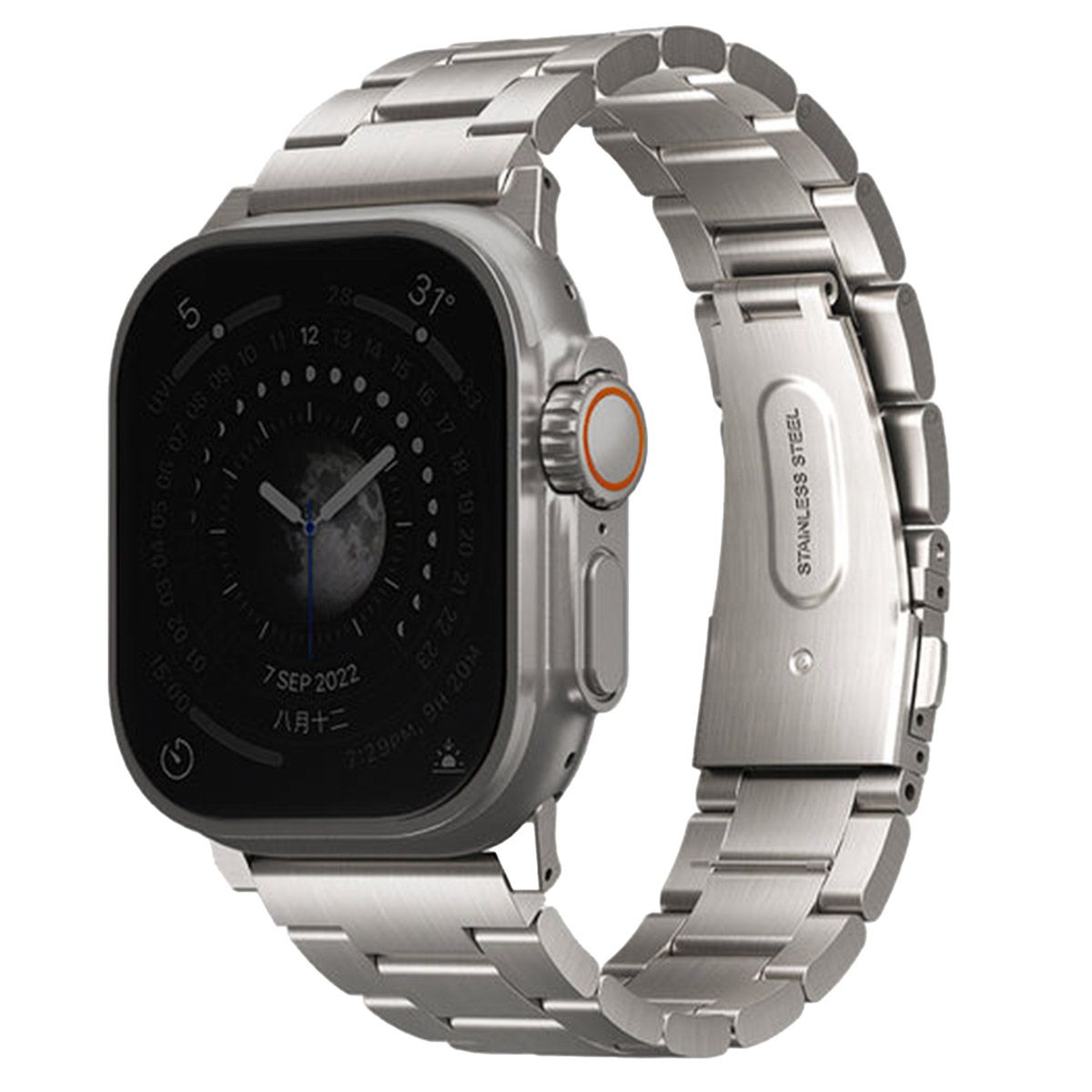 Uniq Osta Steel Bracelet with Adjustable Links for Watch 1-9 / SE / Ultra (2) 42/44/45/49mm Titanium Silver