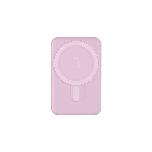 Batería externa BBC Magsafe de 5000 mAh con puertos USB-A y C (10 W, rosa)