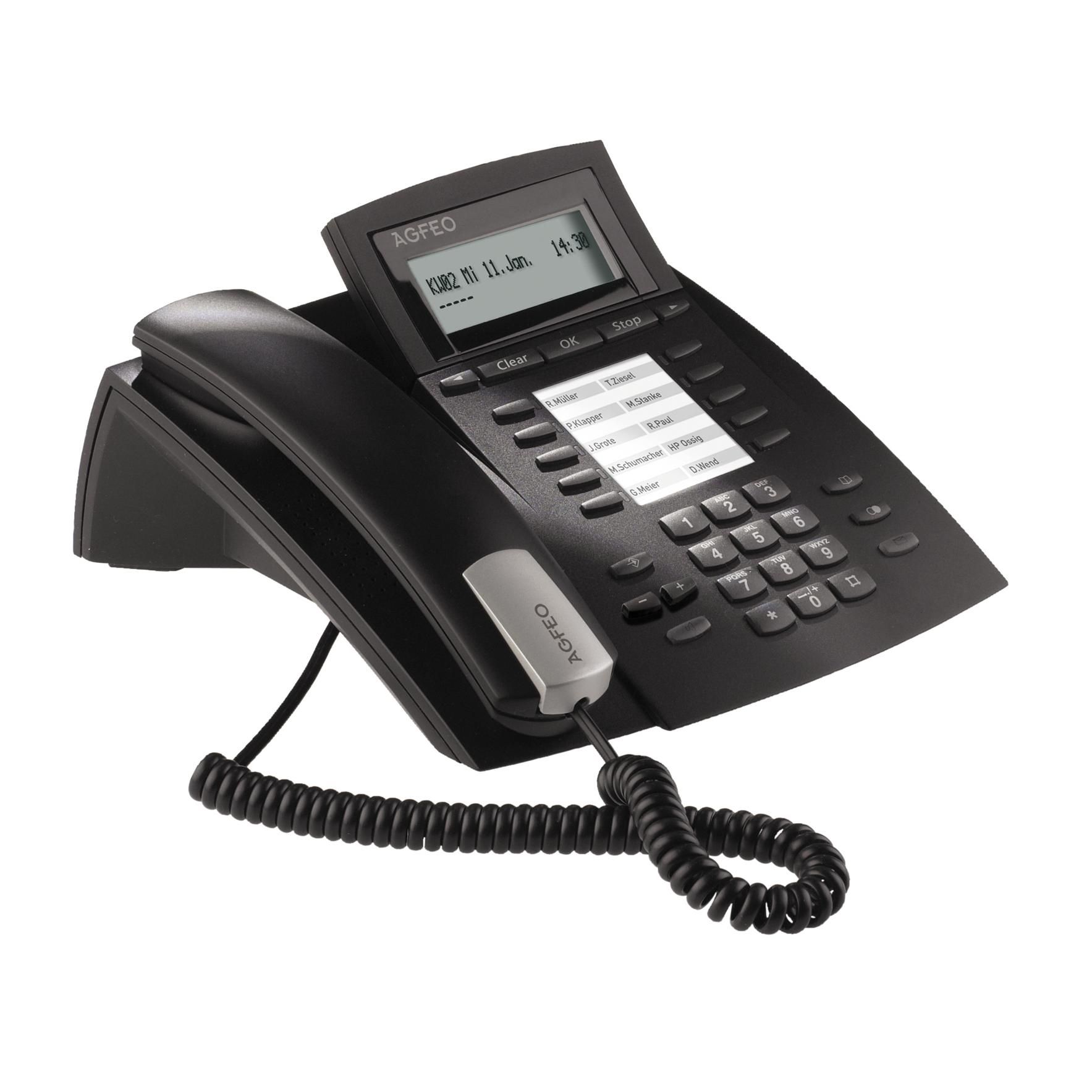 AGFEO ST 22 Fixed Phone, Black, 2 Lines