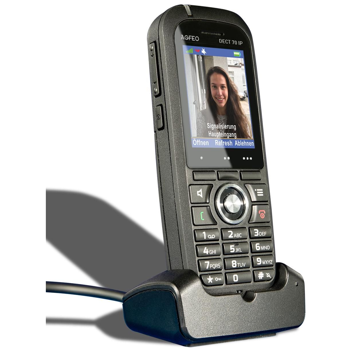 AGFEO DECT 70 IP Fixed Phone, Black TFT