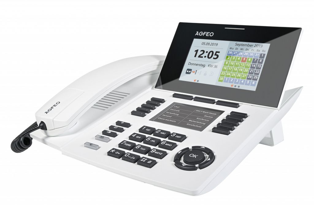 AGFEO ST 56 Fixed Phone, White LCD