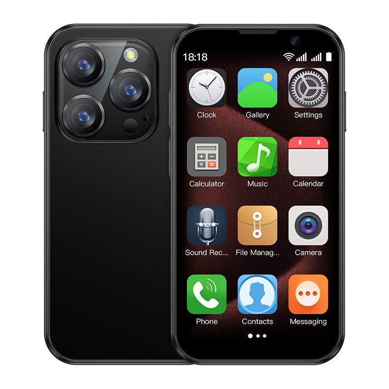 Rainbuvvy XS18 Pro 3G Smartphone - 3.0in, 2GB+16GB, Bluetooth 4.0, Face Recognition, Android 9.0, 900mAh, Dual SIM, Black