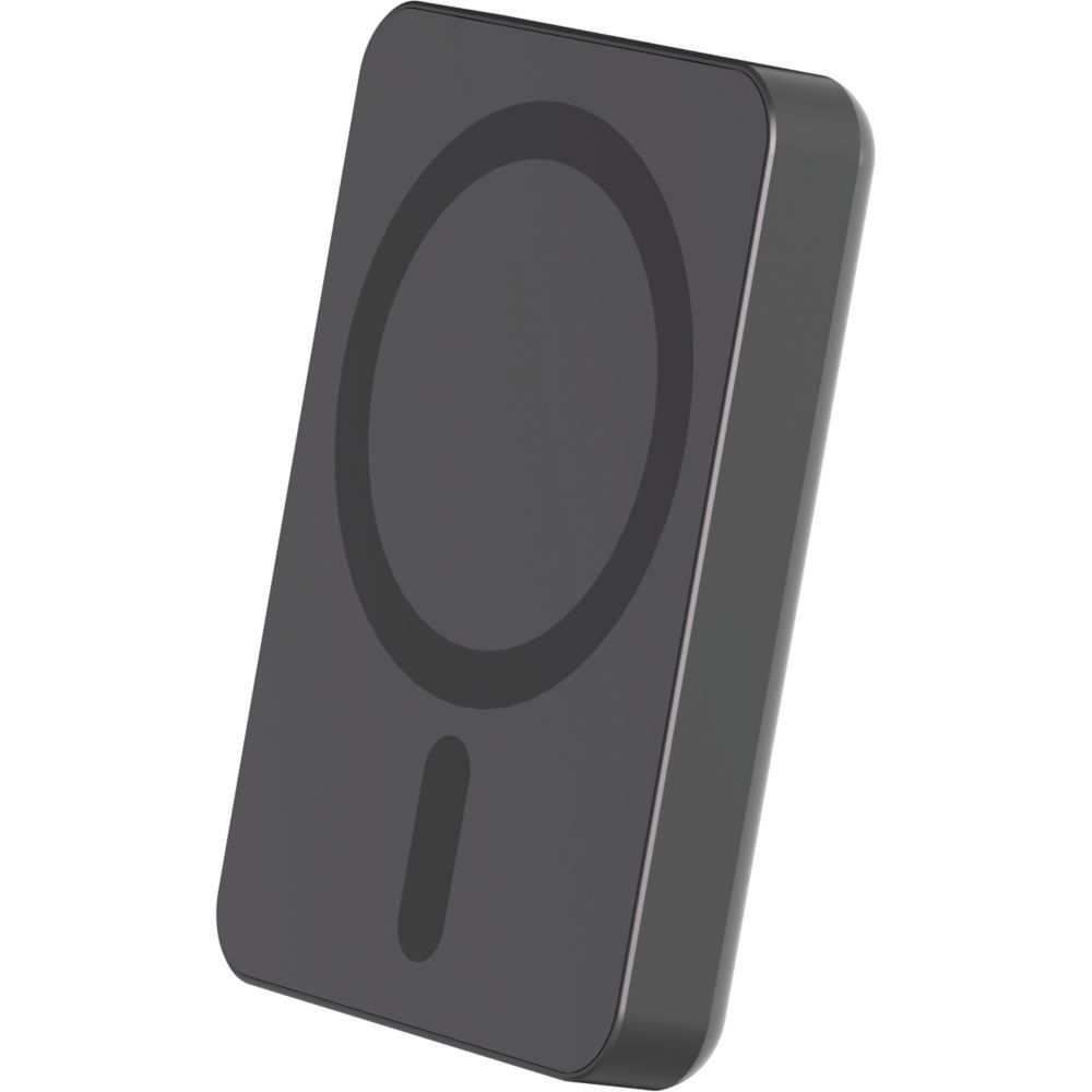 Batería portátil Force Power de 5000 mAh compatible con carga inalámbrica de 15W, negro