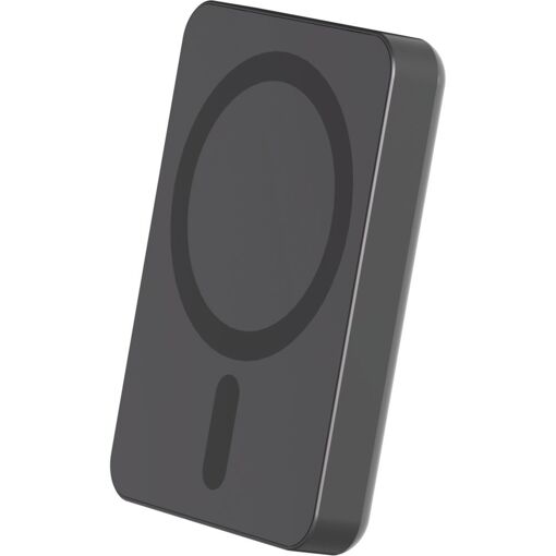 Batería portátil Force Power de 5000 mAh compatible con carga inalámbrica de 15W, negro