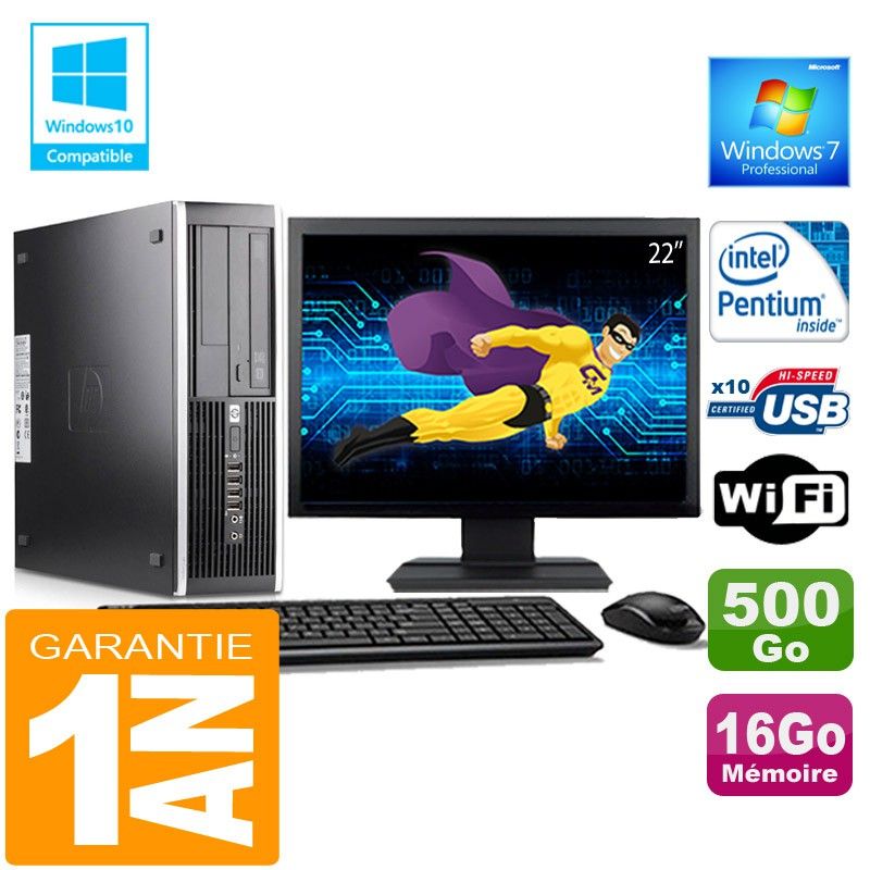 HP Compaq 6000 Pro SFF PC - Intel E6300, 16GB RAM, 500GB HDD, WiFi, Windows 7 Pro
