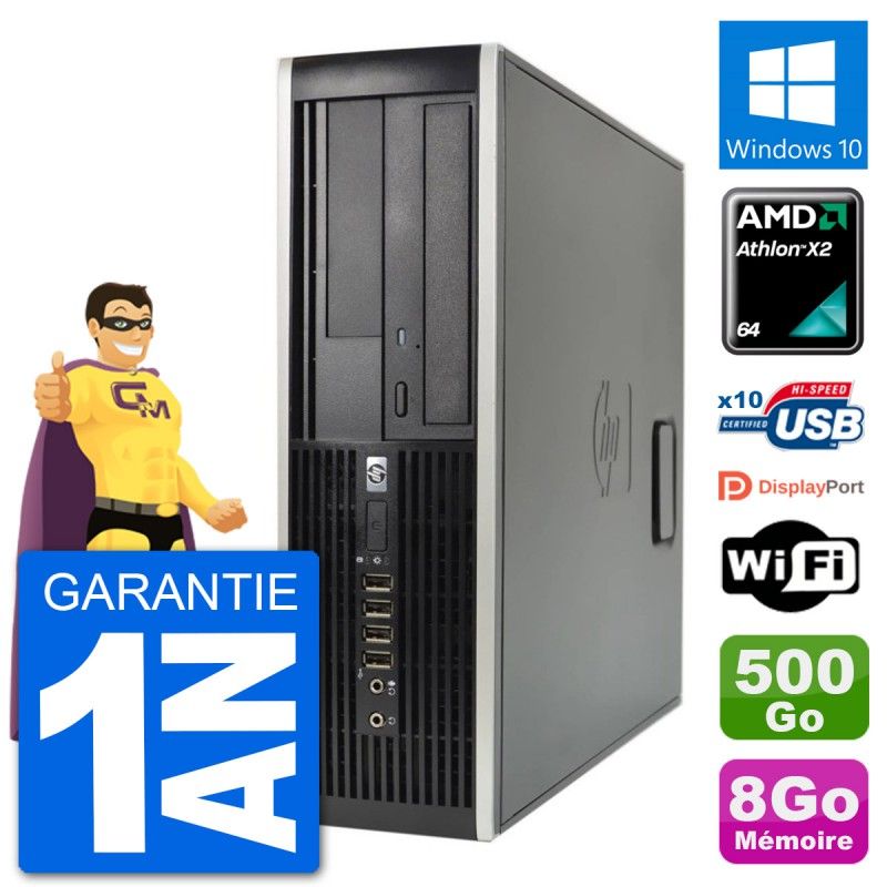 HP 6005 SFF Desktop PC - AMD Athlon II X2 B24, 8GB RAM, 500GB HDD, Windows 10, WiFi